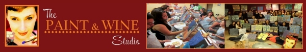 Paint, wine and canvas business franchise banner